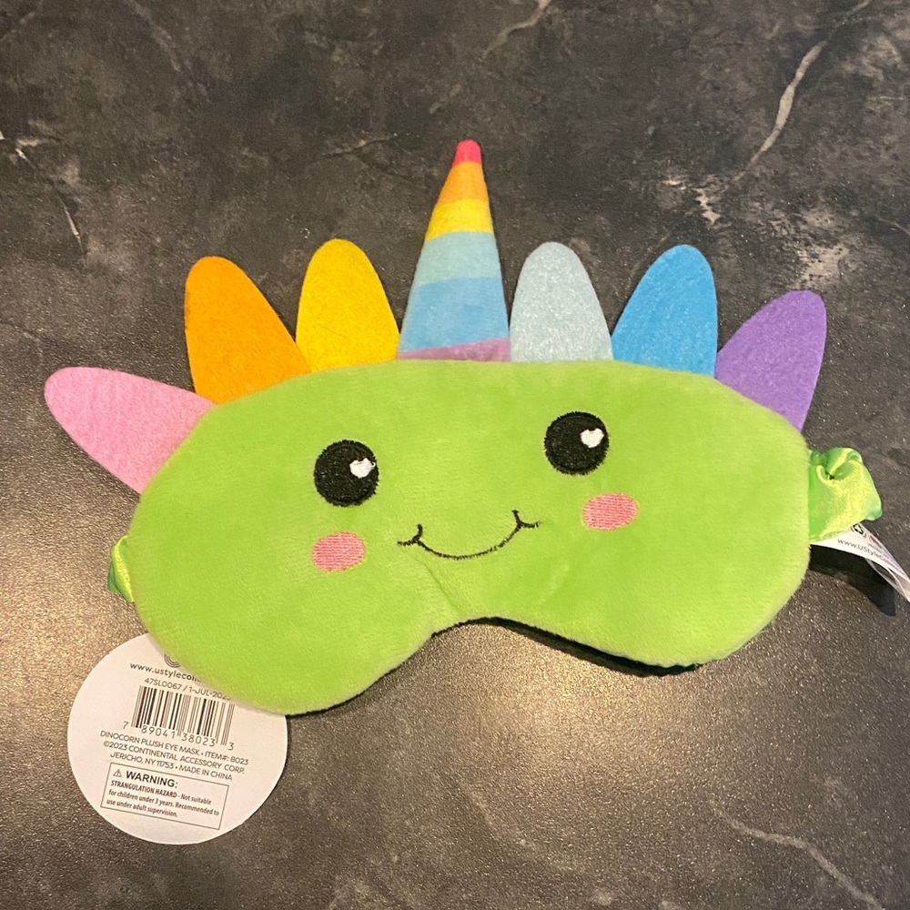 Dinocorn Plush Sleep Eye Mask